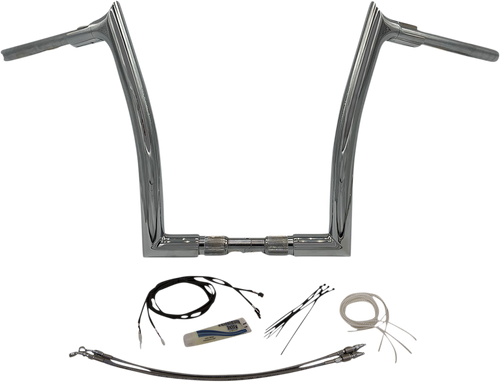 FAT BAGGERS INC. 809614 1-1/2" EZ Install Pointed Top Handlebar Kit - 14" - Chrome - 14" Chrome