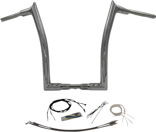 FAT BAGGERS INC. 809616 1-1/2" EZ Install Pointed Top Handlebar Kit - 16" - Chrome - 16" Chrome