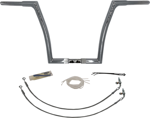 FAT BAGGERS INC. 709314 1-1/4" EZ Install Flat Top Handlebar Kit - 14" - Chrome - 14" Chrome