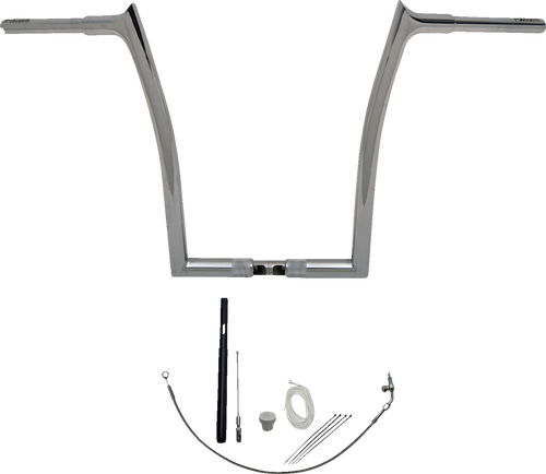 FAT BAGGERS INC. 919916 1-1/4" EZ Install Pointed Top Handlebar Kit - 16" - Chrome - 16" Chrome