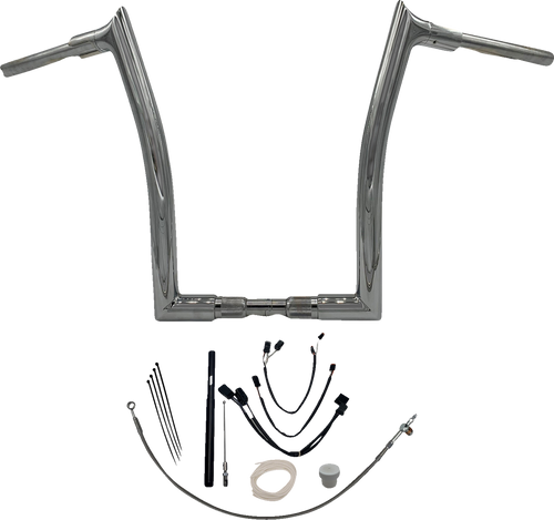 FAT BAGGERS INC. 819616 1-1/2" EZ Install Pointed Top Handlebar Kit - 16" - Chrome - 16" Chrome