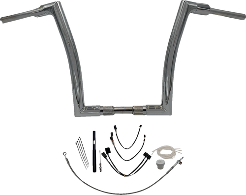 FAT BAGGERS INC. 619614 1-1/2" EZ Install Flat Top Handlebar Kit - 14" - Chrome - 14" Chrome