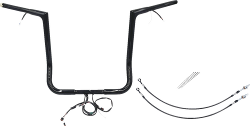 FAT BAGGERS INC. 701216-B EZ Install Wired 1-1/4" Flat Top Handlebar Kit - 16" - Black - 16" Black