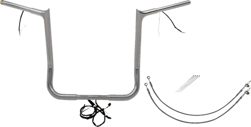 FAT BAGGERS INC. 901216 EZ Install Wired 1-1/4" Pointed Top Handlebar Kit - 16" - Chrome - 16" Chrome