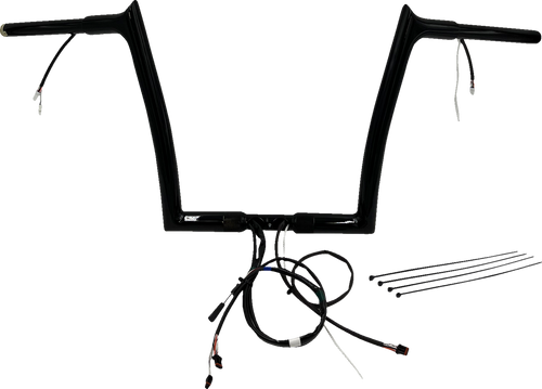 FAT BAGGERS INC. 901912-B EZ Install Wired 1-1/4" Pointed Top Handlebar Kit - 12" - Black - 12" Black