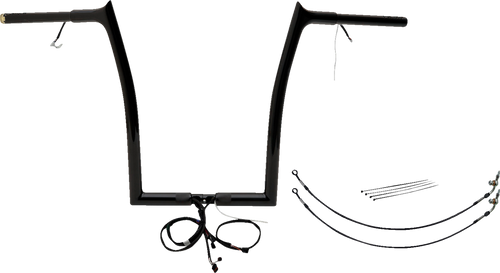 FAT BAGGERS INC. 902916-B EZ Install Wired 1-1/4" Pointed Top Handlebar Kit - 16" - Black - 16" Black
