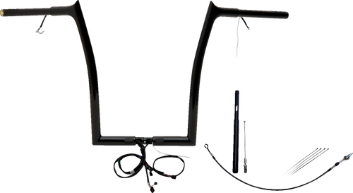 FAT BAGGERS INC. 912916-B EZ Install Wired 1-1/4" Pointed Top Handlebar Kit - 16" - Black - 16" Black