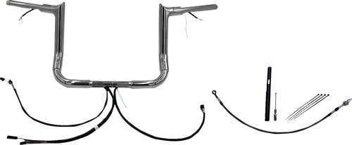 FAT BAGGERS INC. 812012 EZ Install Wired 1-1/2" Pointed Top Handlebar Kit - 12" - Chrome - 12" Chrome