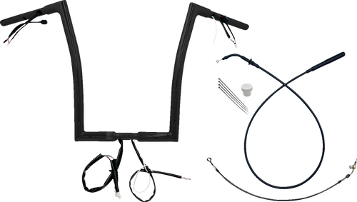 FAT BAGGERS INC. 749916-B 1-1/4" EZ Install Flat Top Handlebar - 16" - Black - 16" Black