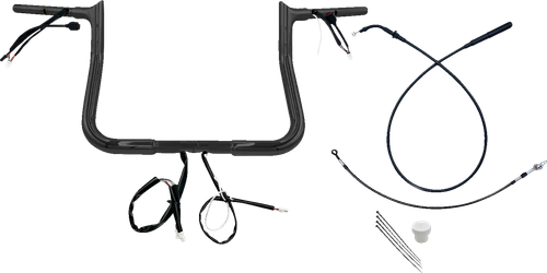FAT BAGGERS INC. 949011-B 1-1/4" EZ Install Pointed Top Handlebar - 11" - Black - 11" Black