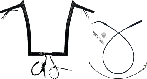 FAT BAGGERS INC. 949916-B 1-1/4" EZ Install Pointed Top Handlebar - 16" - Black - 16" Black