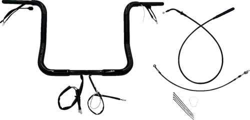 FAT BAGGERS INC. 939014-B 1-1/4" EZ Install Round Top Handlebar - 14" - Black - 14" Black
