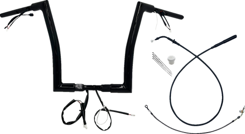 FAT BAGGERS INC. 649914-B 1-1/2" EZ Install Flat Top Handlebar - 14" - Black - 14" Black