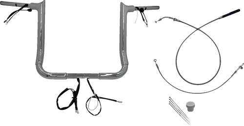 FAT BAGGERS INC. 849014 1-1/2" EZ Install Pointed Top Handlebar - 14" - Chrome - 14" Chrome