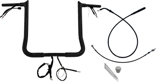 FAT BAGGERS INC. 949016-B EZ Install Wired Handlebar Kit - 1-1/4" - Pointed Top - 16" - Black - 1-1/4" Pointed Top 16" Black
