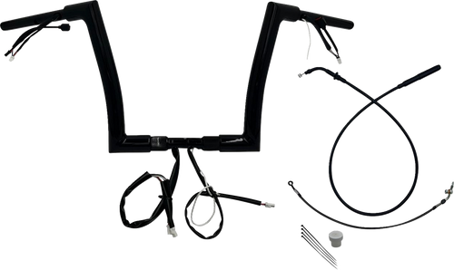 FAT BAGGERS INC. 649912-B 1-1/2" EZ Install Flat Top Handlebar - 12" - Black - 12" Black