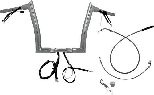 FAT BAGGERS INC. 849912 1-1/2" EZ Install Pointed Top Handlebar - 12" - Chrome - 12" Chrome