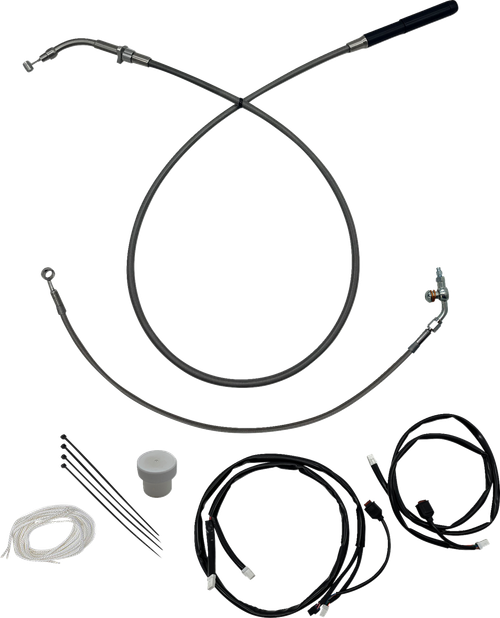 FAT BAGGERS INC. 149916 EZ Install Kit - +6" - FLTR/SE - Braided - +6" FLTR/SE Braided