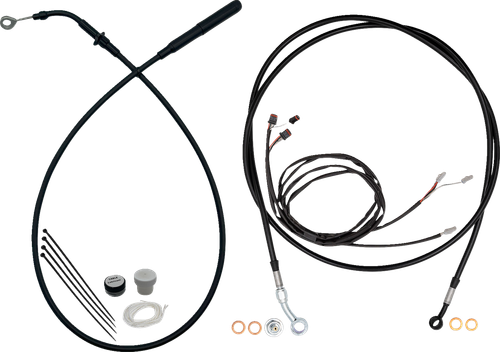 FAT BAGGERS INC. 219014-B EZ Install Kit - 13"/14" Handlebars - Upper Clutch - Full Length - Black - 13"/14" Handlebars Upper Clutch Full Length Black