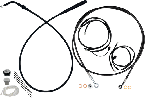 FAT BAGGERS INC. 249016-B EZ Install Kit - 16" Handlebars - Upper Clutch - Full Length - Black - 16" Handlebars Upper Clutch Full Length Black