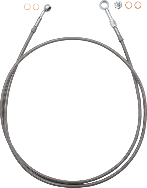 FAT BAGGERS INC. 100067 EZ Install Brake Line - 67" - Stainless Steel Braid - 67" Stainless Steel Braid