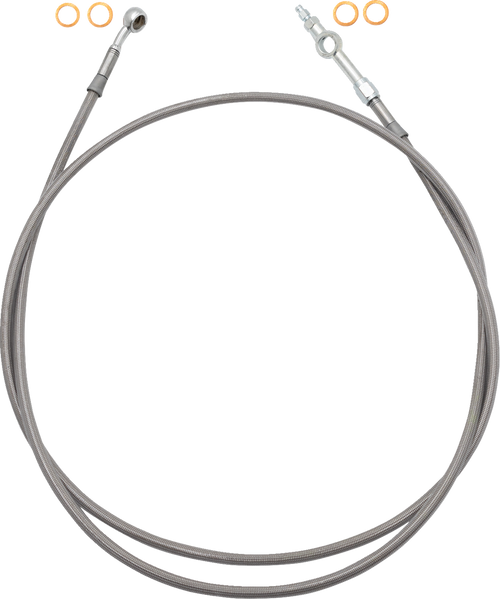 FAT BAGGERS INC. 120066 EZ Install Brake Line - 66" - Stainless Steel Braid - 66" Stainless Steel Braid