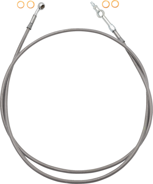 FAT BAGGERS INC. 120069 EZ Install Brake Line - 69" - Stainless Steel Braid - 69" Stainless Steel Braid