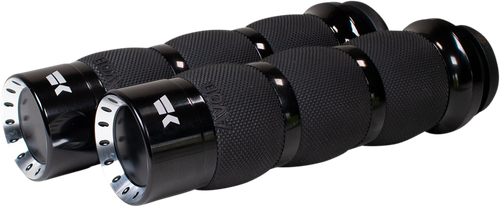 KHROME WERKS 500130 Turbine Grips - Air Cushion TBW Black