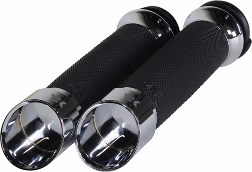 KHROME WERKS 500160 Edge Grips - Custom Contour TBW Chrome