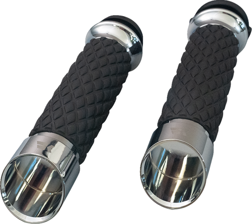 KHROME WERKS 500315 Edge Grips - Custom Contour Diamond Chrome