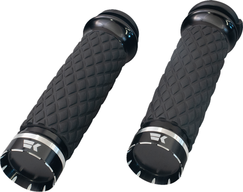 KHROME WERKS 500320 Tracer Grips - Custom Contour Diamond Black