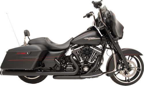 KHROME WERKS 200830 2-into-2 Dominator Exhaust System - Black '09-'16 FL With 4-1/2" Muffler