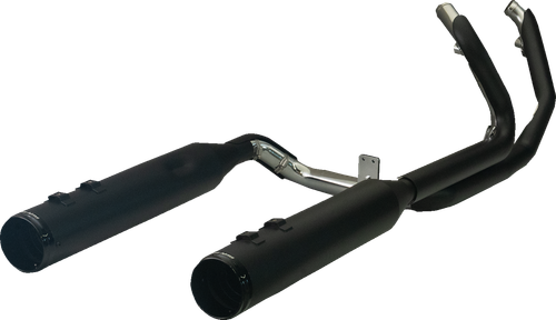 KHROME WERKS 200150 2-into-2 Dominator Exhaust System - Black with Race Tip Twin Cam