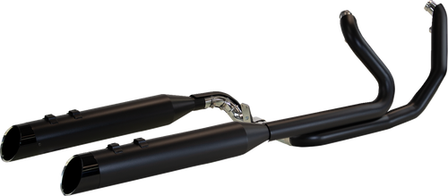 KHROME WERKS 200830-SR 2-into-1-into-2 Dominator-SR Exhaust System - Black Without End Caps Twin Cam Touring
