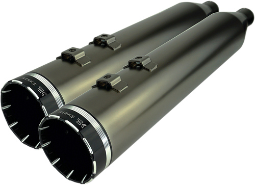 KHROME WERKS 202650 4-1/2" HP-Plus® Slip-On Mufflers - Smoked Chrome with Tracer Touring
