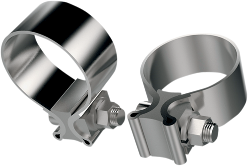 KHROME WERKS 203030 Stainless Steel Muffler Clamps - Stainless Steel 1-3/4"