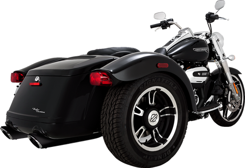 VANCE & HINES 46796 Twin Slash Slip-On Mufflers - Black - FLRT - Black FLRT