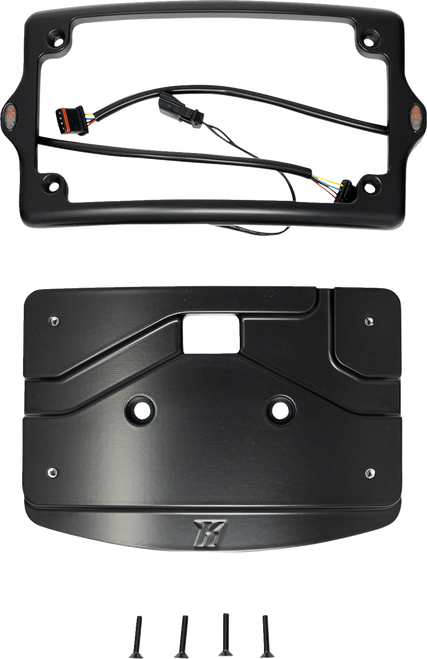 KODLIN USA KUS20302 3-in-1 License Plate Kit - License Plate Curved Black