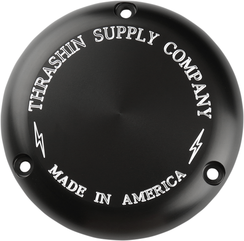 THRASHIN SUPPLY CO. TSC-3000-4 Classic Derby Cover - Black/Machined Classic 3 Hole