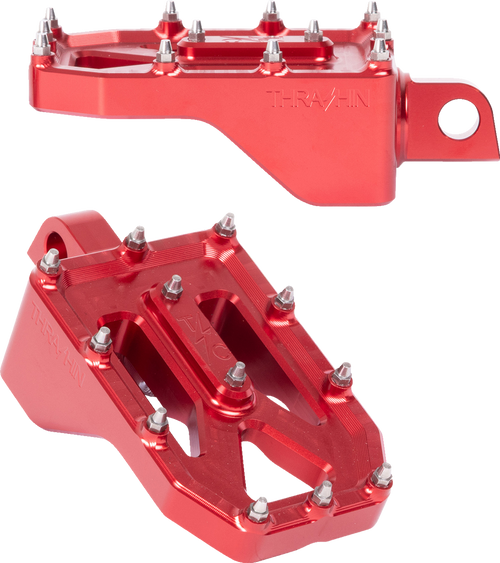 THRASHIN SUPPLY CO. TSC-2022-2-D Aggressor Foot Pegs - Rear Red HD '72-'25