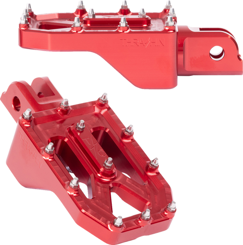 THRASHIN SUPPLY CO. TSC-2022-2-SF Aggressor Foot Pegs - Front Red FL/FX '18-'25