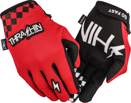 THRASHIN SUPPLY CO. SV1-18-09 Go Fast Stealth Gloves - Red Medium