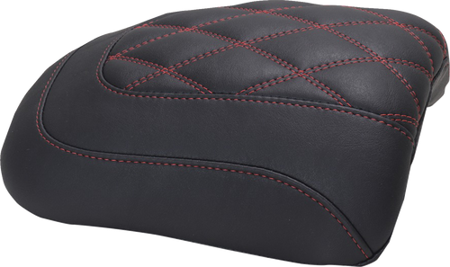 MUSTANG 88611DC Padded Passenger Seat Cowl - Double Diamond Dark Cherry Stitch FLT/FLH '23-'25