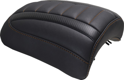 MUSTANG 88610MO Padded Passenger Seat Cowl - Deluxe Mandarin Orange Stitch FLT/FLH '23-'25
