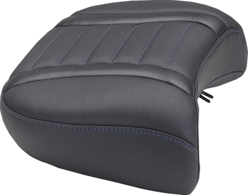 MUSTANG 88420SB Wide Deluxe Touring Passenger Seat - Wide Sky Blue Stitch FLT/FLH '23-'25