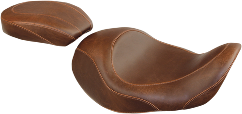 MUSTANG 76708 Wide Tripper™ Seat - Plain Brown Dyna '06-'17