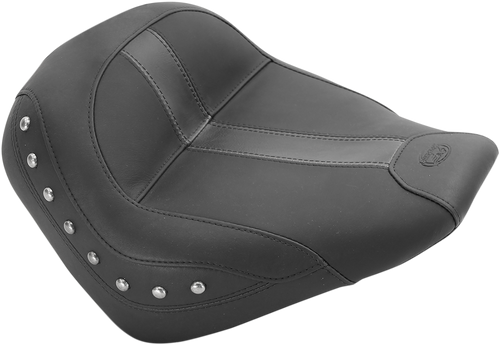 MUSTANG 75390 Vintage Solo Seat — Studded, without Backrest - Black Vinyl Studded Scout '15-'24