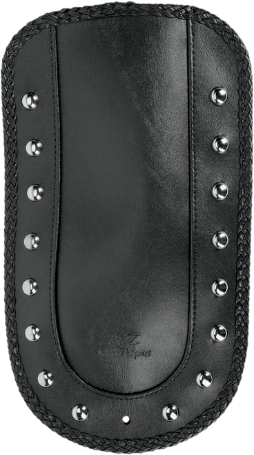 MUSTANG 78118 Fender Bib for Solo Seat — Studded - Smooth Chrome-Studded Black HD Softail '06-'17