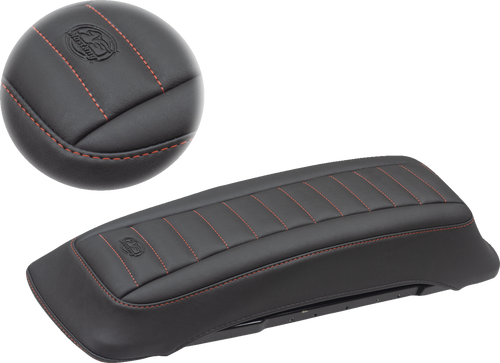 MUSTANG 77637AB Saddlebag Lid Covers - Black/Red FL '93-'13