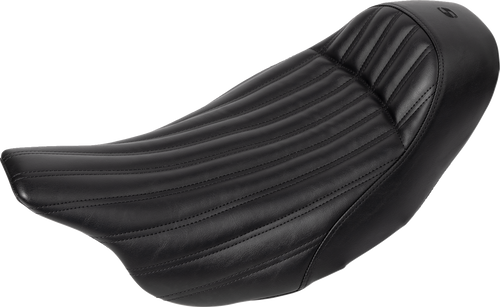 SADDLEMEN 808-07B-0023 Knuckle Solo Seat - Ribbed Black FL '08-'24